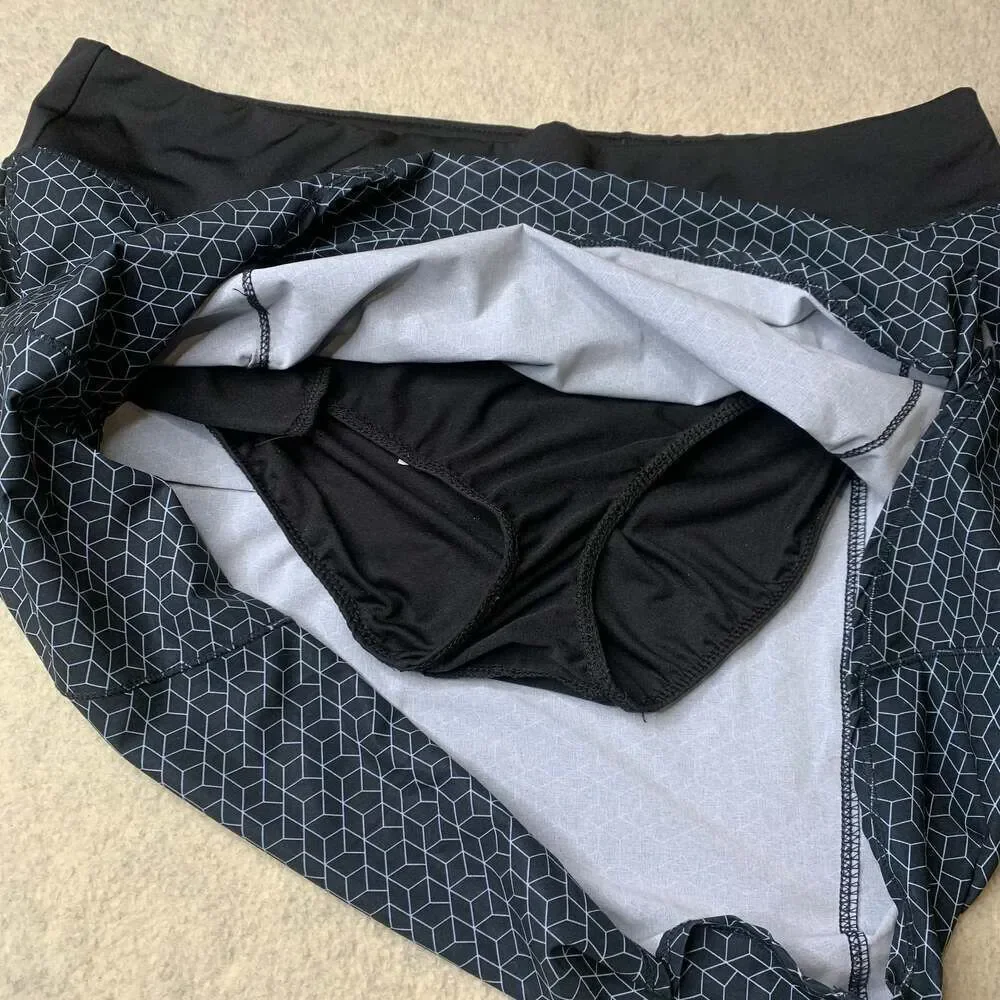 Oiselle Long Running Skirt Black Diamond sz 14